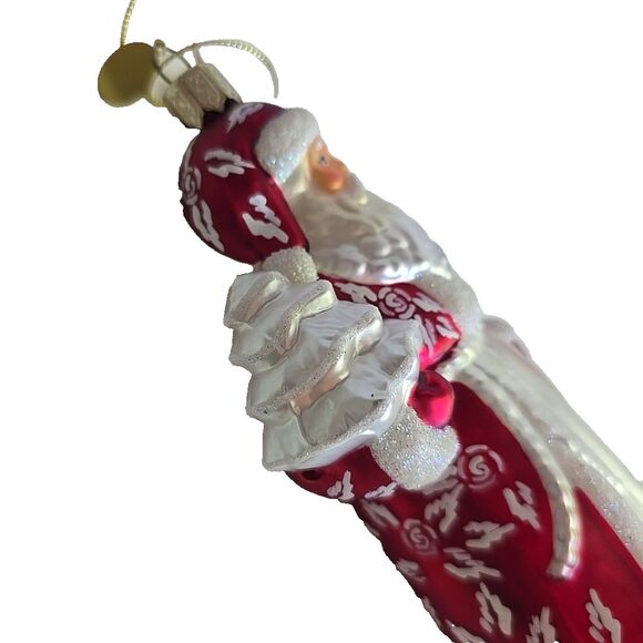 SCF Santa Christmas Ornament Season of Canon Falls Glass Ornament Vintage 6.5" - Picture 2 of 7